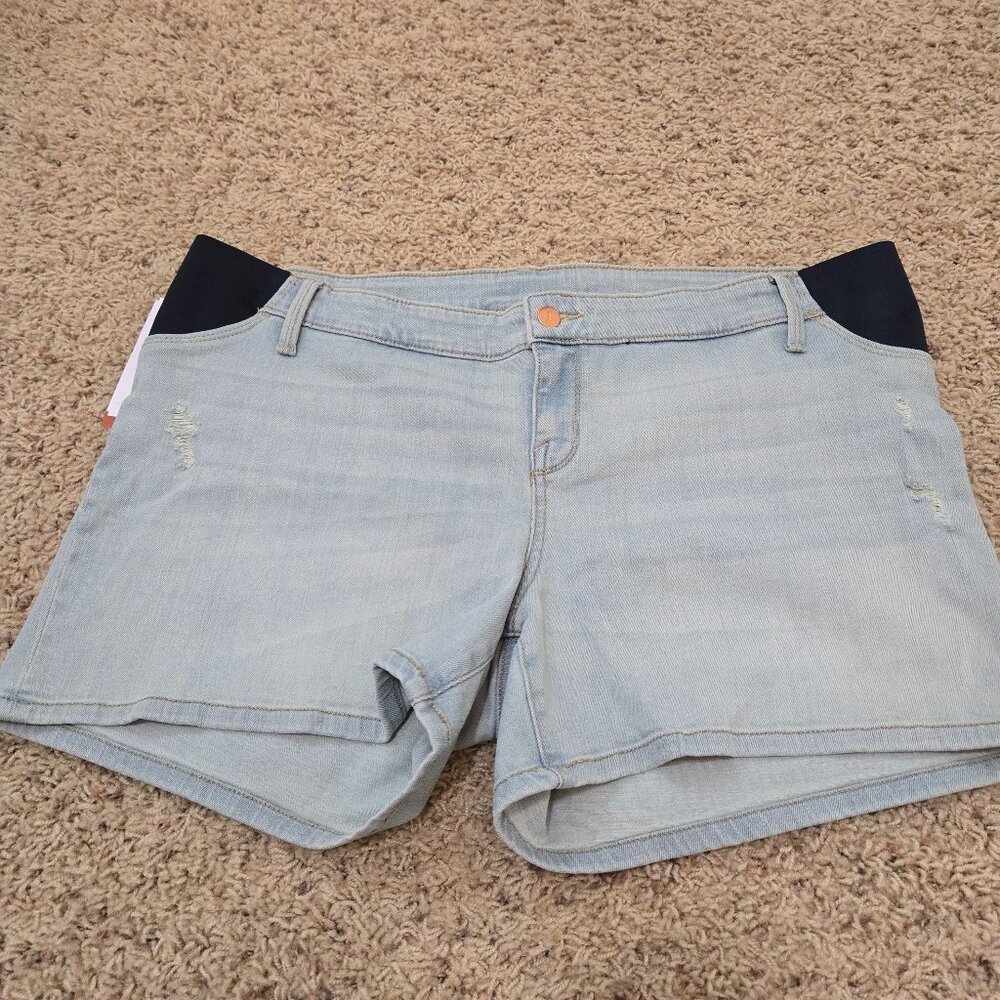 Isabel Maternity Jean Shorts Size 16 NWT